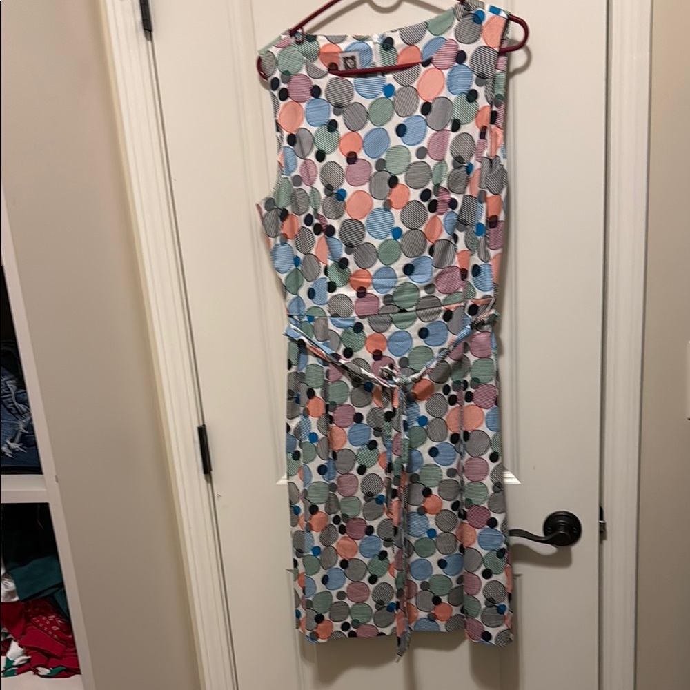 Anne Klein Blue and Pink Sheath Midi Dress